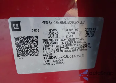 2020 Cadillac Ct5 Luxury z USA, uszkodzony, nr VIN 1G6DW5RK2L0140513